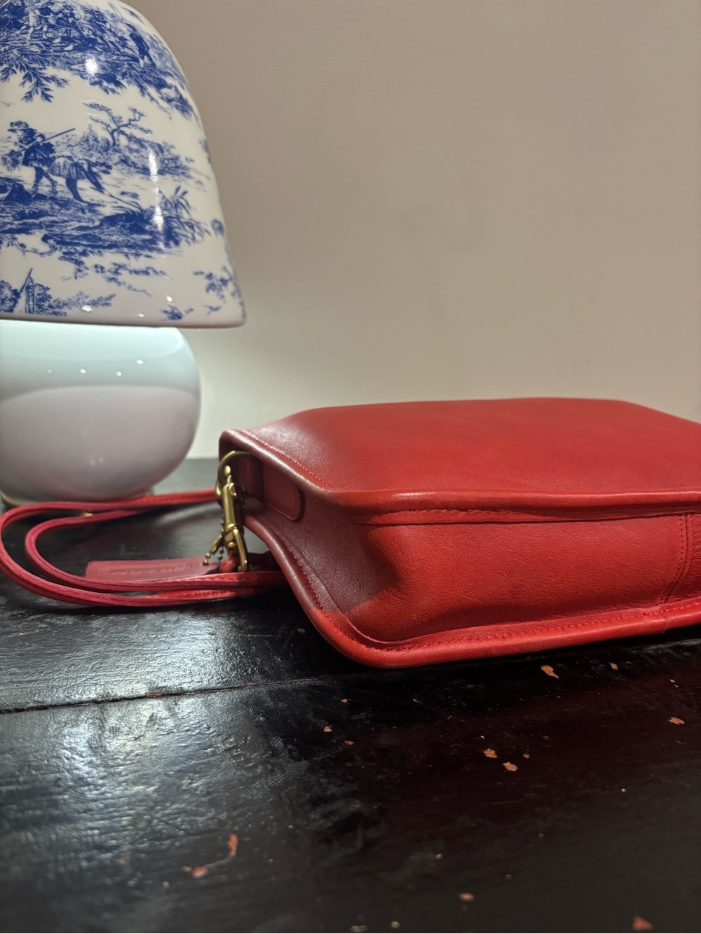 Vintage Coach Red Leather Basic Bag No 0194-958 Crossbody Clutch USA - Picture 3 of 11